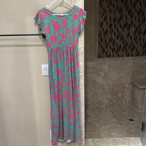Floral womens Dress in Pink and Green